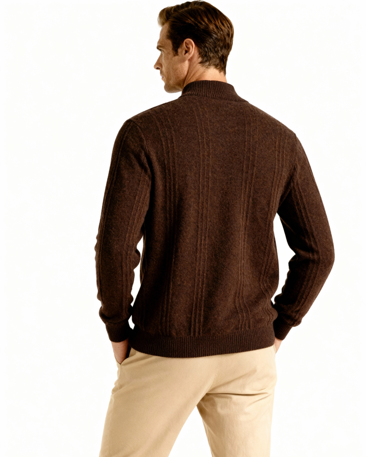 100% Cashmere Ribbed Half Zip | Bellmont Society