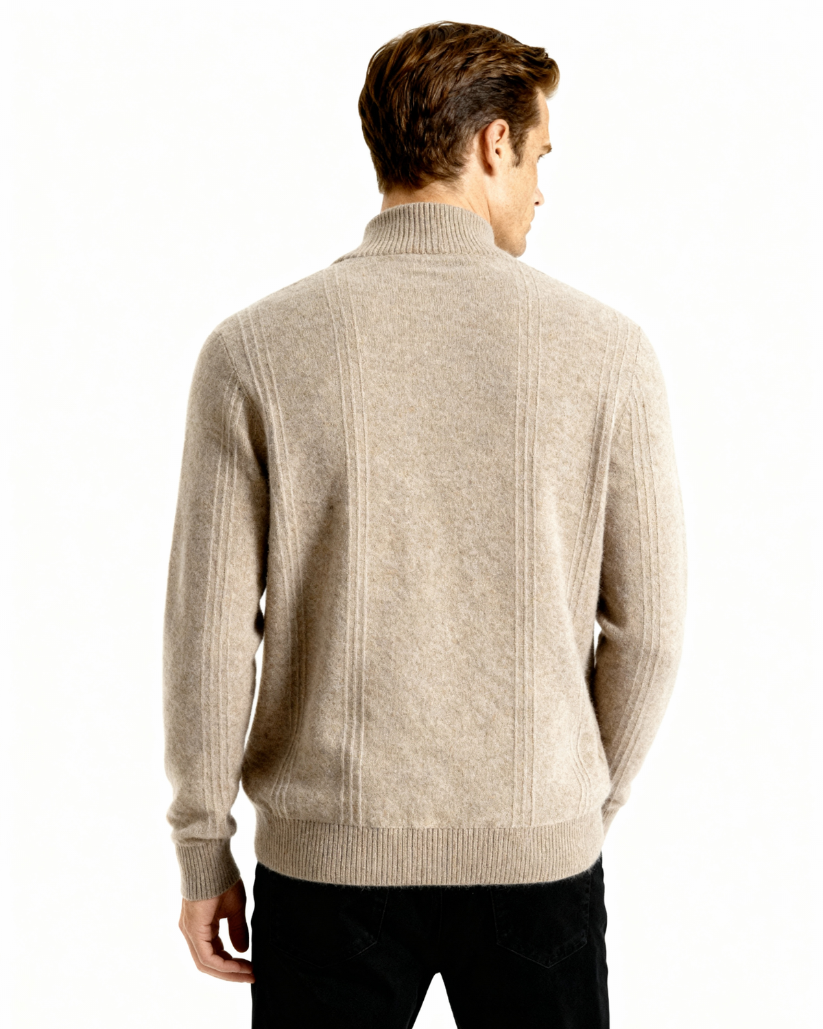 100% Cashmere Ribbed Half Zip | Bellmont Society