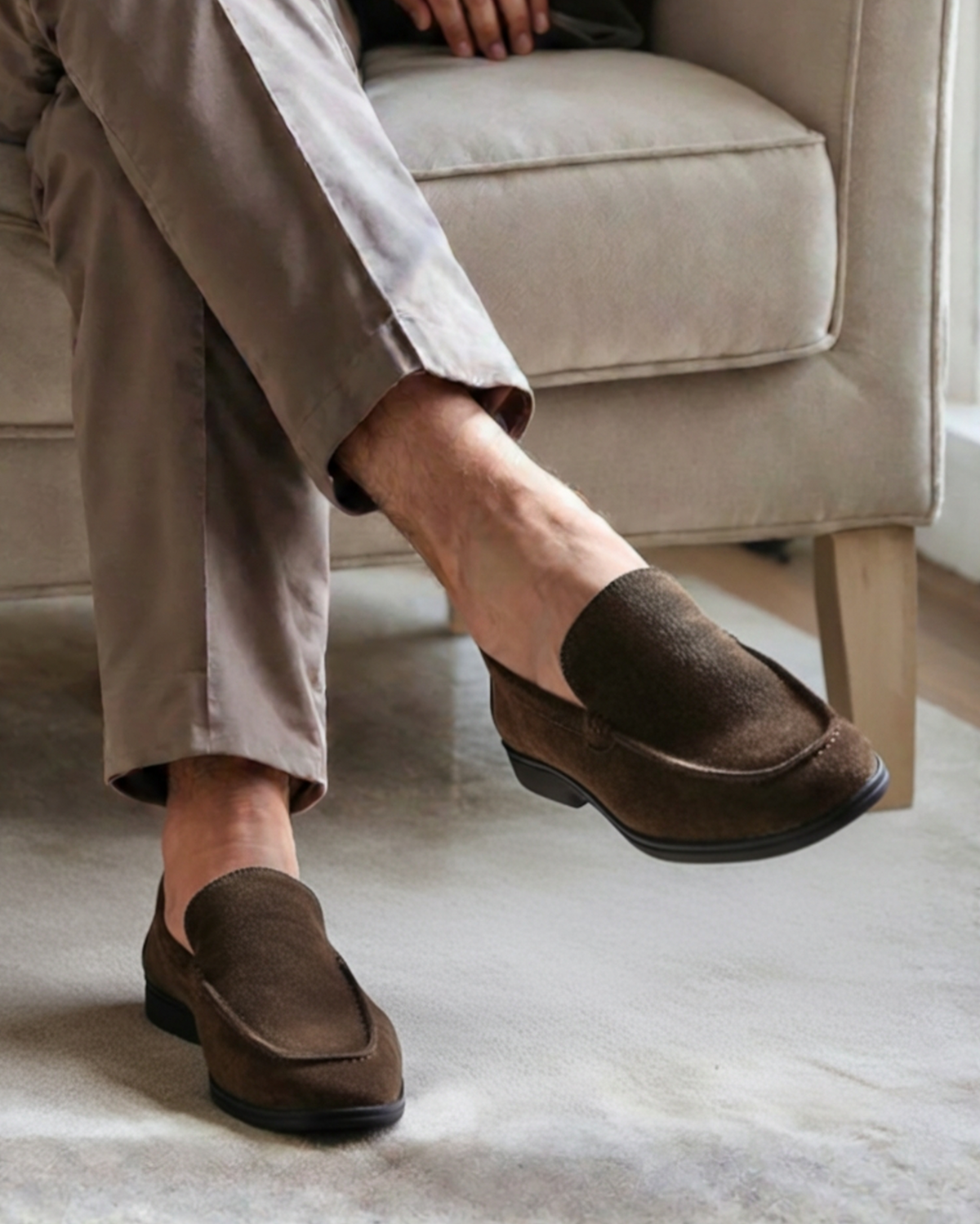 Premium Suede Loafers - Black Soles — Avelmontis