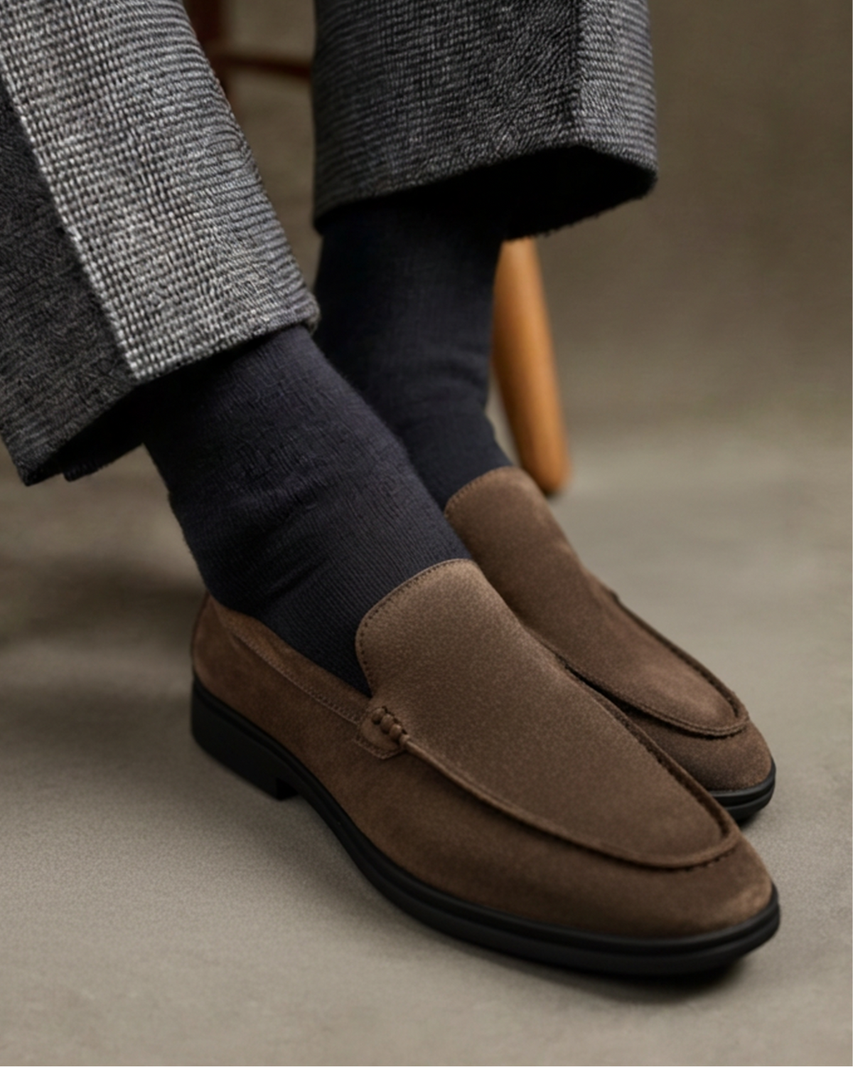 Premium Suede Loafers - Black Soles — Avelmontis