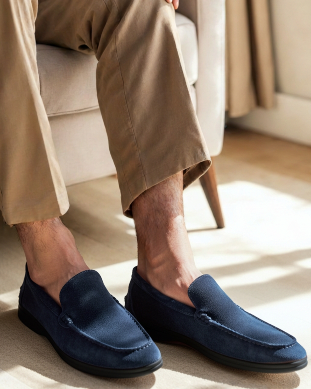 Premium Suede Loafers - Black Soles — Avelmontis