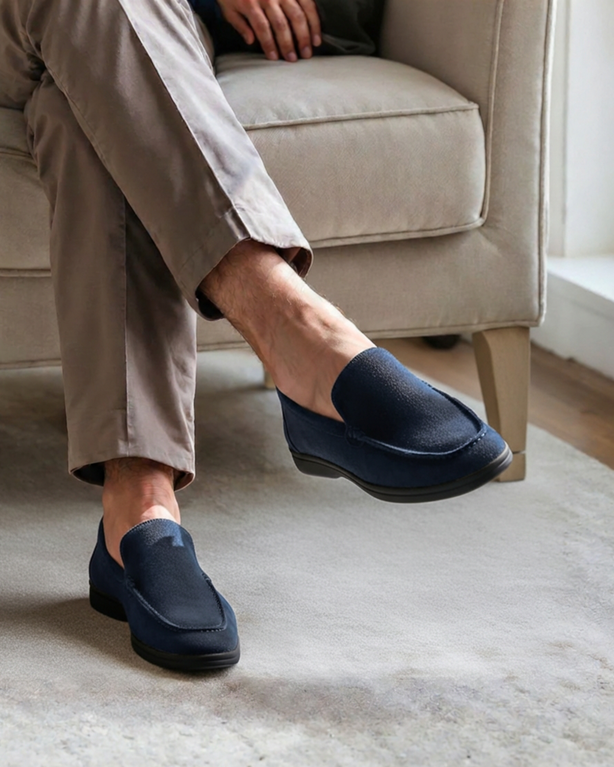 Premium Suede Loafers - Black Soles — Avelmontis