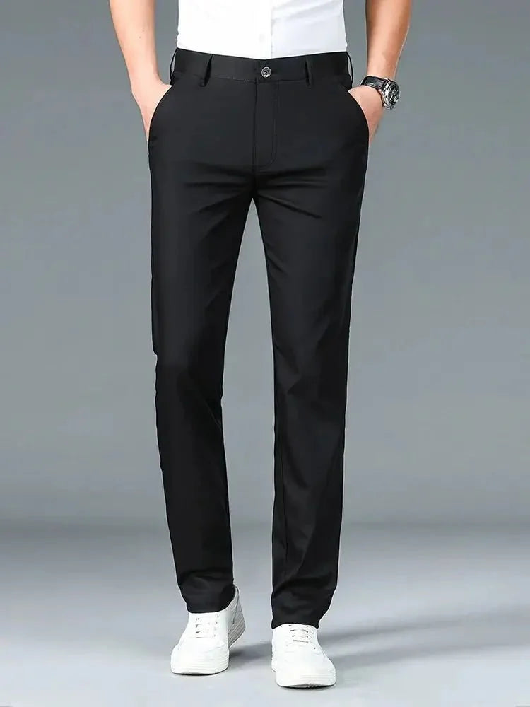 Bamboo Fiber Minimalist Straight Trousers | Bellmont Society