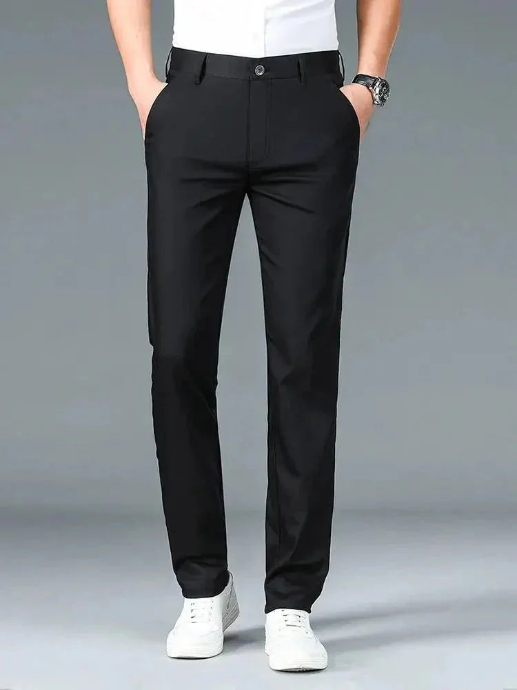 Bamboo Fiber Minimalist Straight Trousers | Bellmont Society