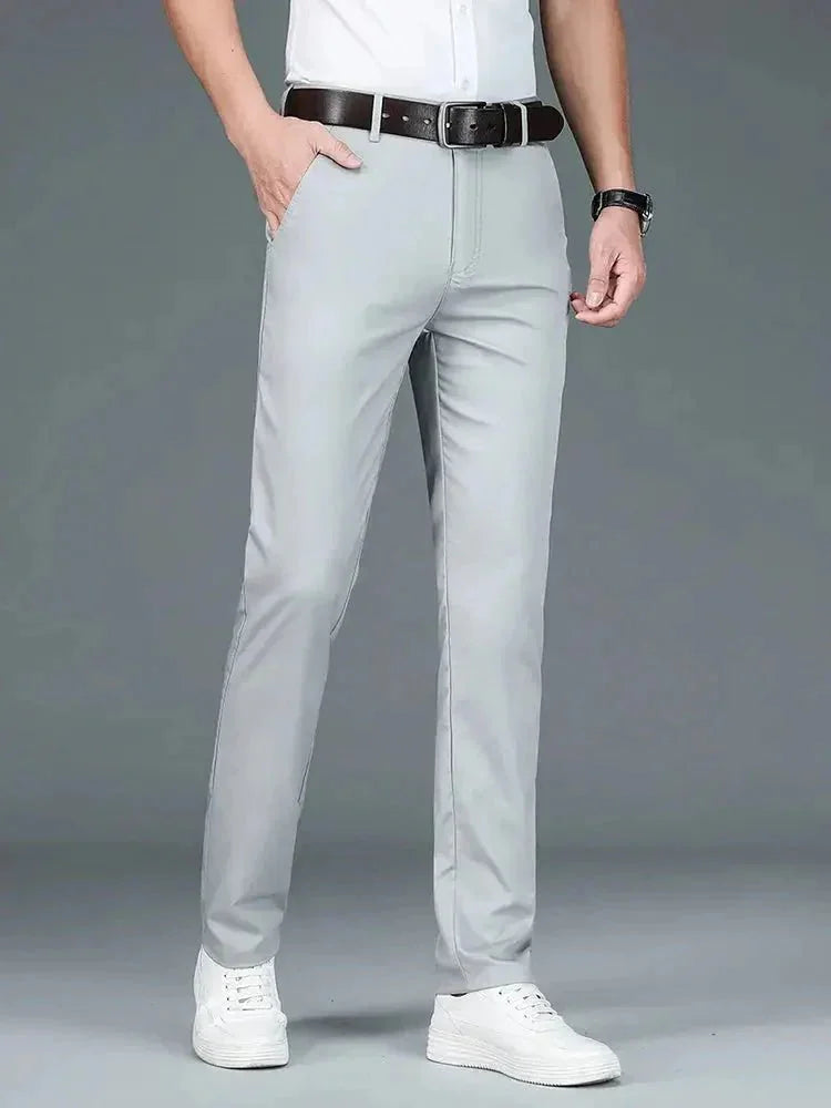 Bamboo Fiber Minimalist Straight Trousers | Bellmont Society