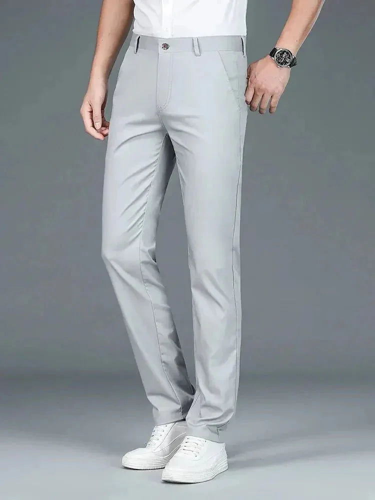 Bamboo Fiber Minimalist Straight Trousers | Bellmont Society