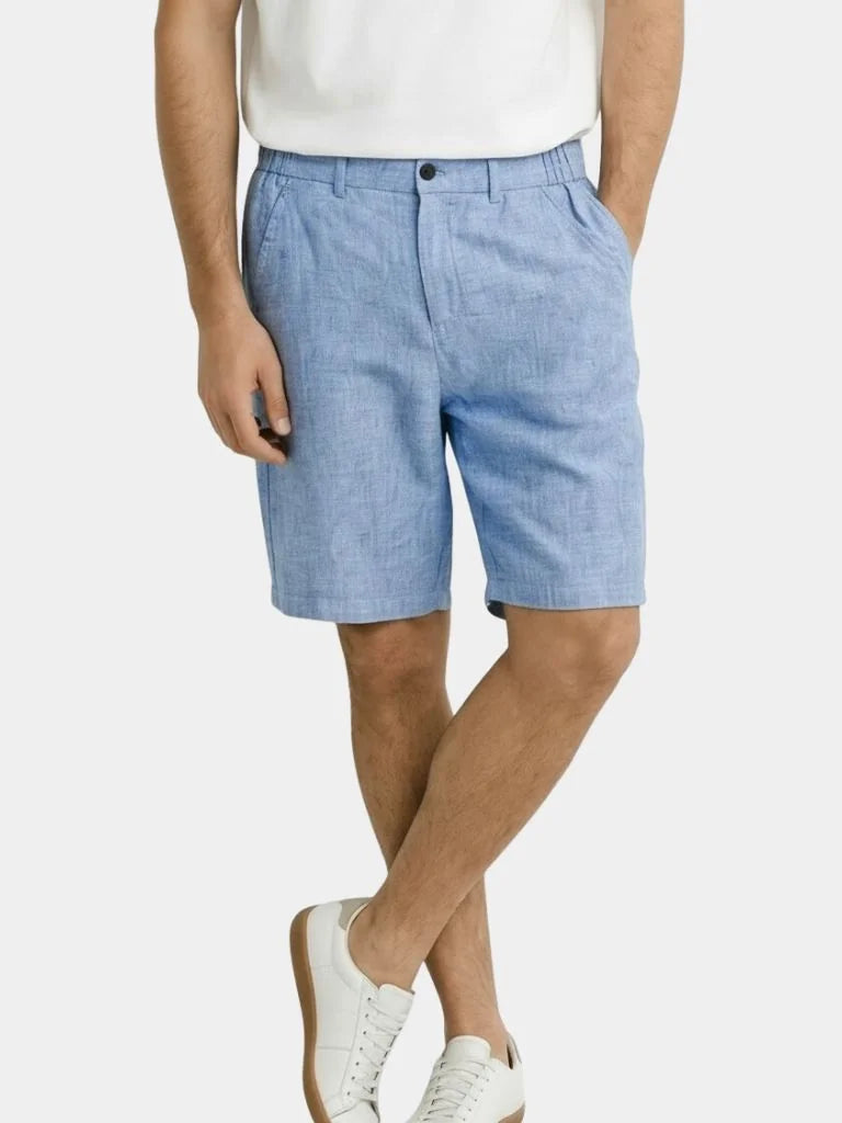 Bleu Horizon Linen Shorts | Bellmont Society