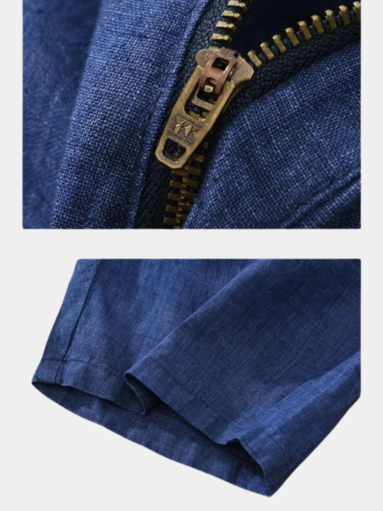 Bleu Horizon Linen Shorts | Bellmont Society