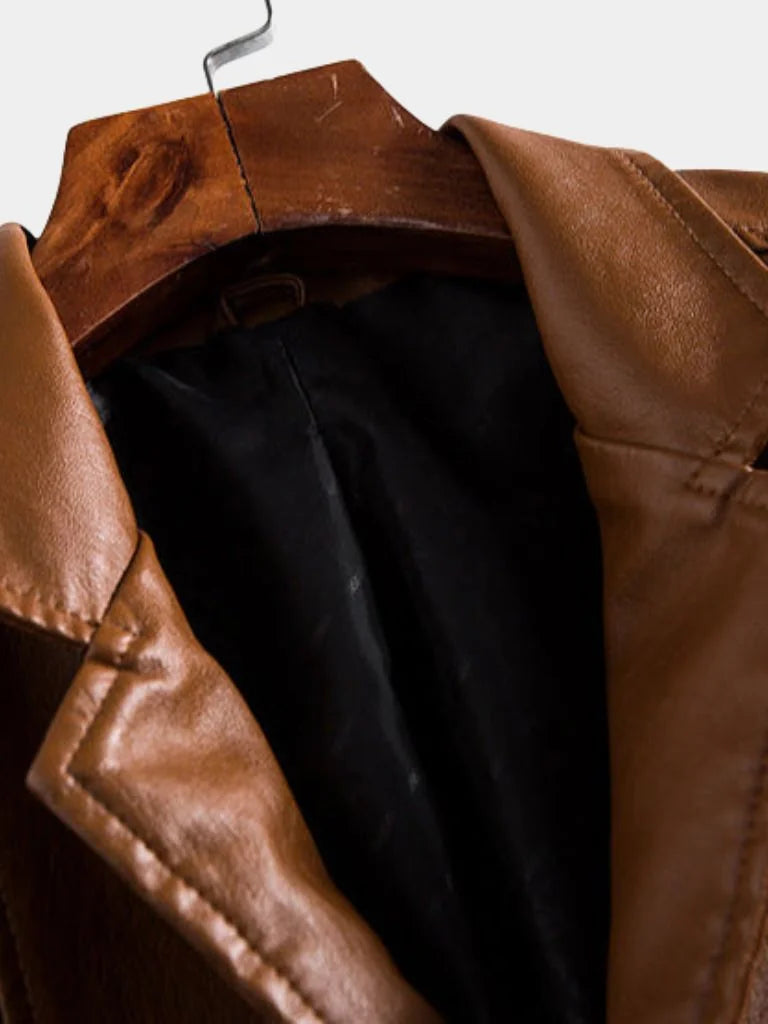 Bold Caramel Leather Jacket | Bellmont Society