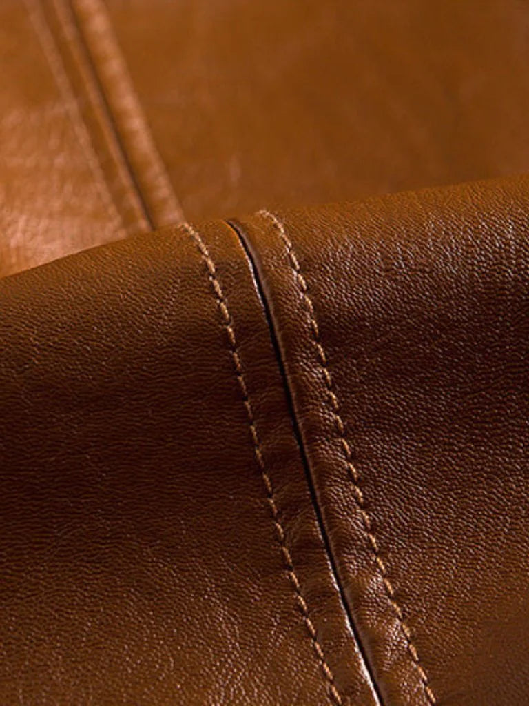Bold Caramel Leather Jacket | Bellmont Society