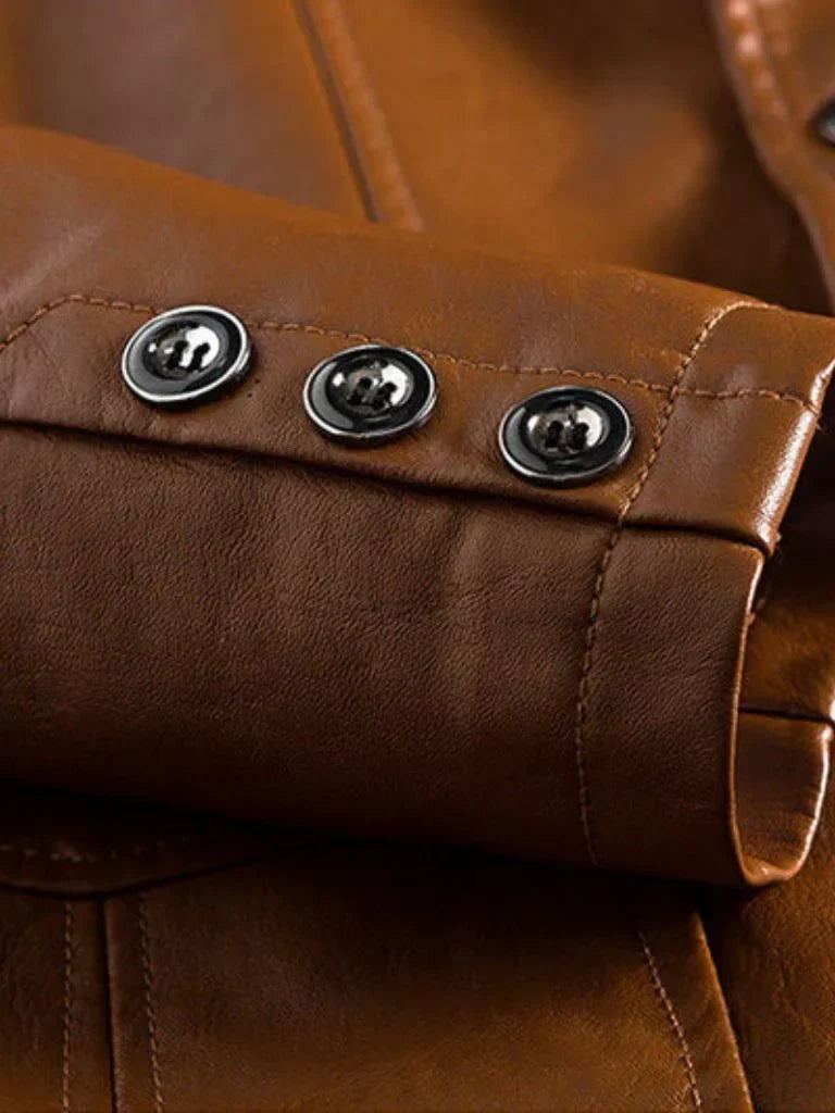 Bold Caramel Leather Jacket | Bellmont Society