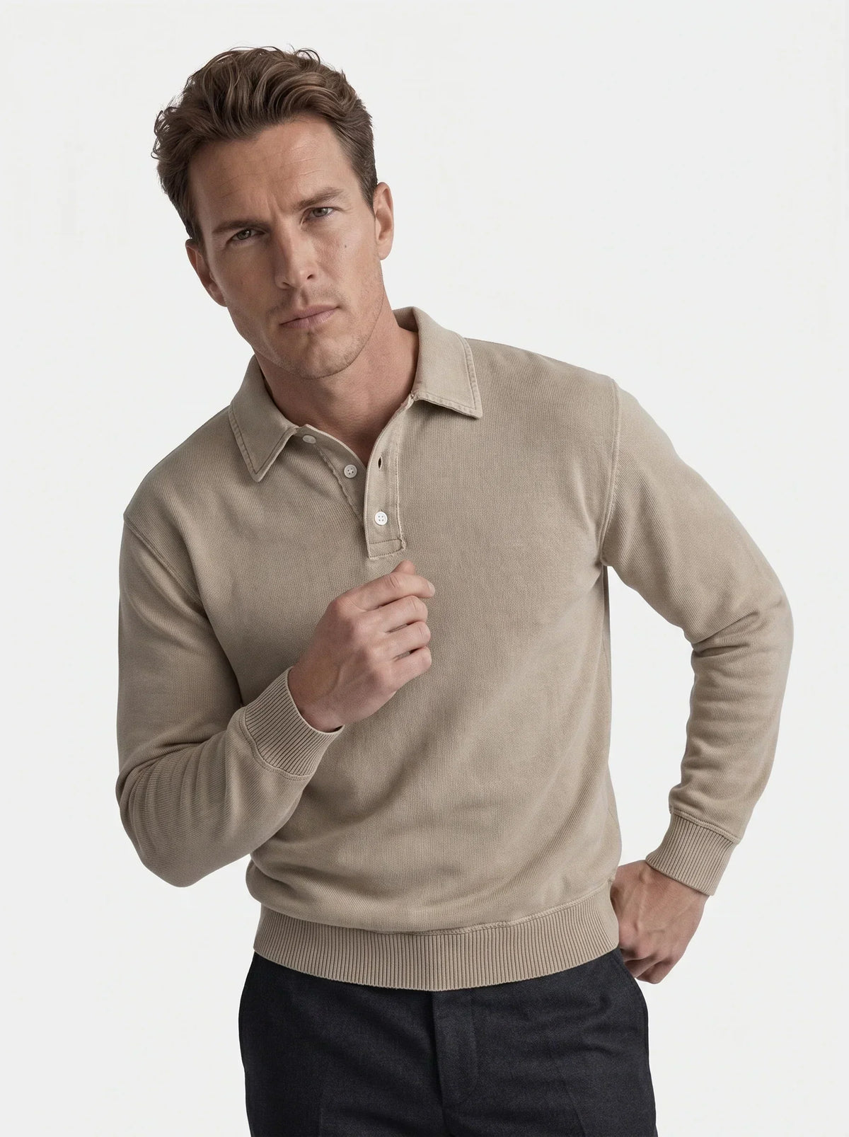 Canyon Mist Long Sleeve Polo Shirt | Bellmont Society