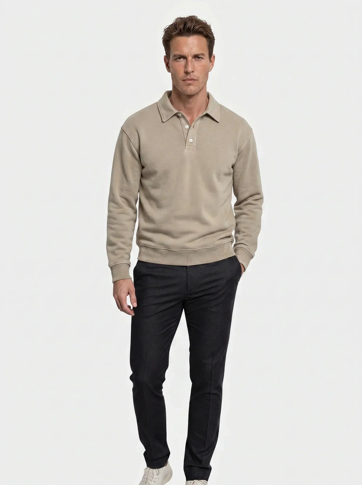 Canyon Mist Long Sleeve Polo Shirt | Bellmont Society