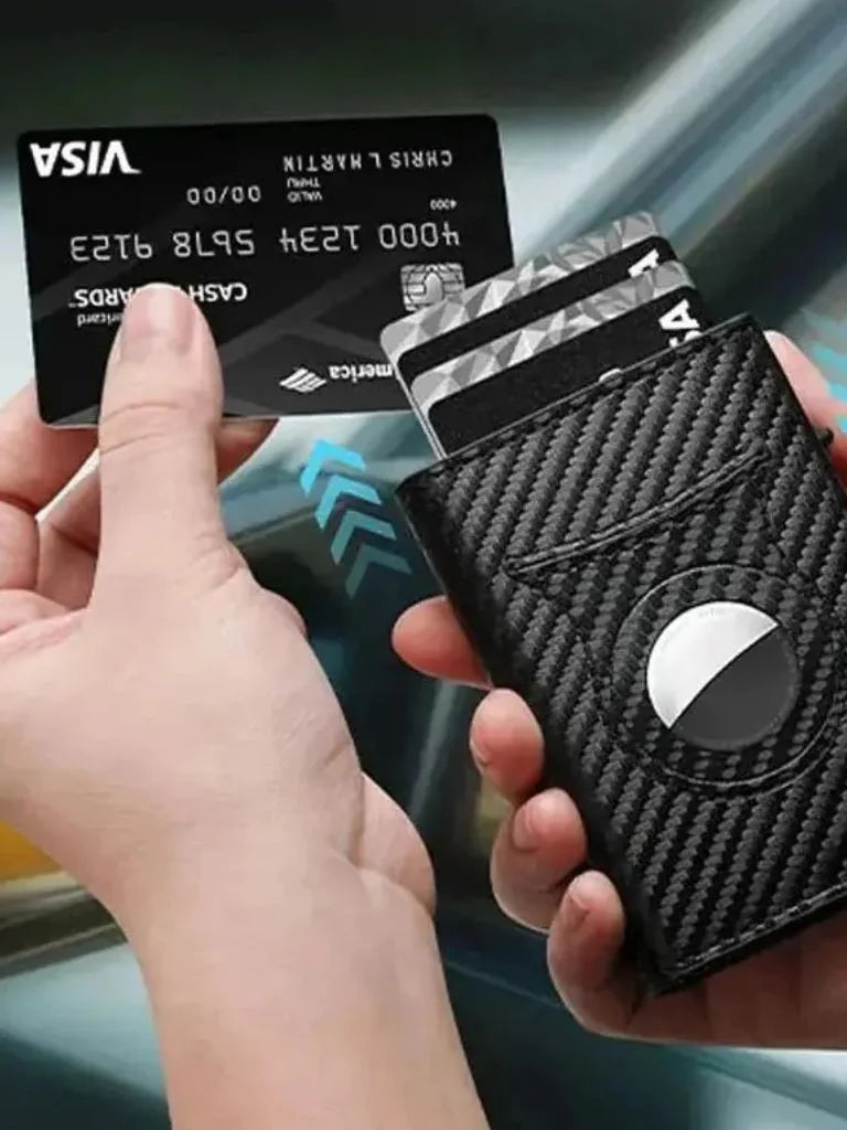 Carbon Fiber Wallet with Air Tag Holder RFID Blocking | Bellmont Society