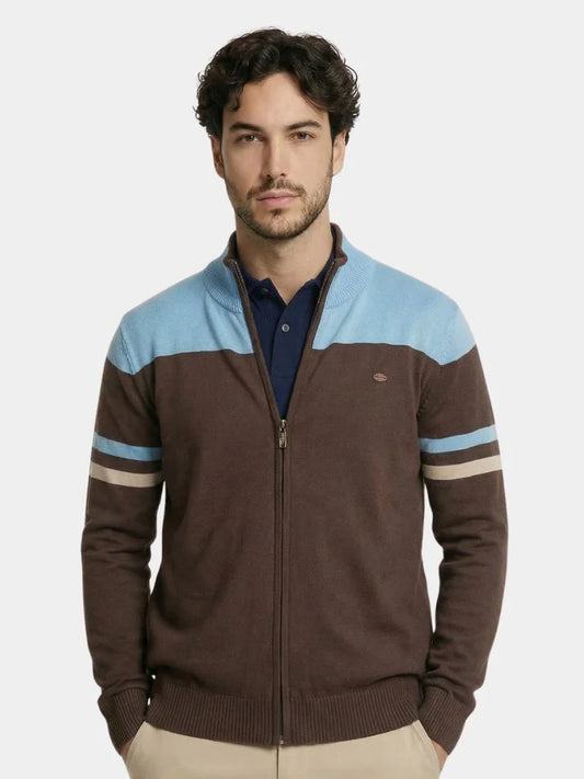 Cardigan Sweater Zipper Standing Collar Knitwear | Bellmont Society