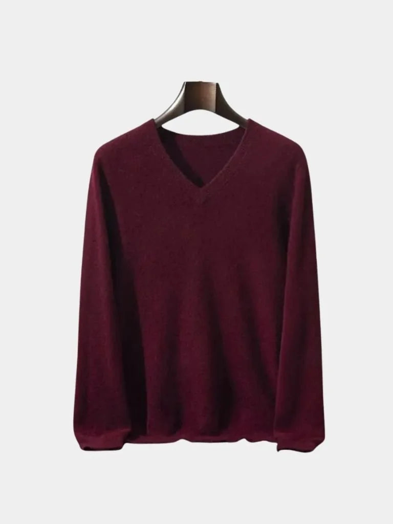 Cashmere V Neck Knitwear Sweater | Bellmont Society