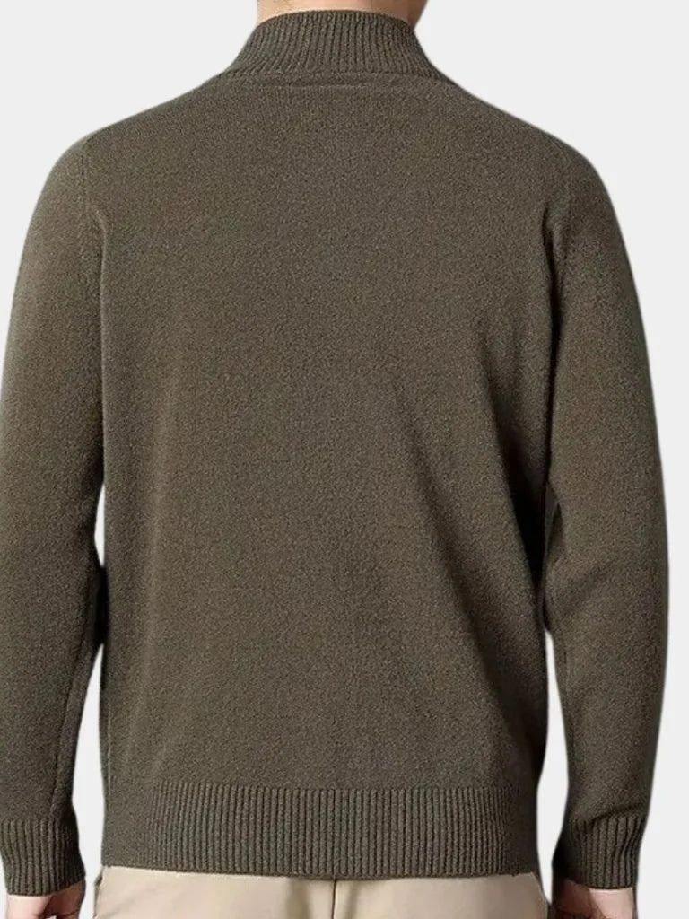 Cashmere Zip Sweater Knit Turtleneck | Bellmont Society