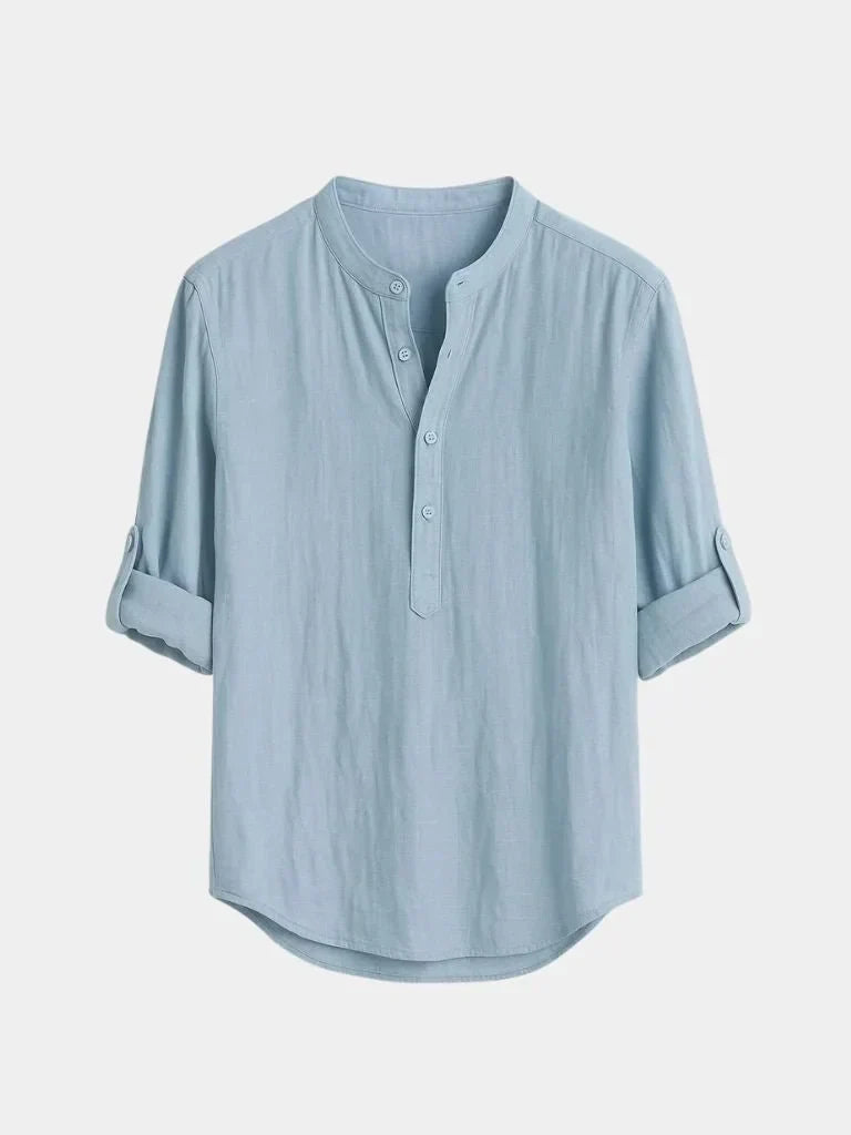 Casual Henley Neck Long Sleeve T-Shirt | Bellmont Society