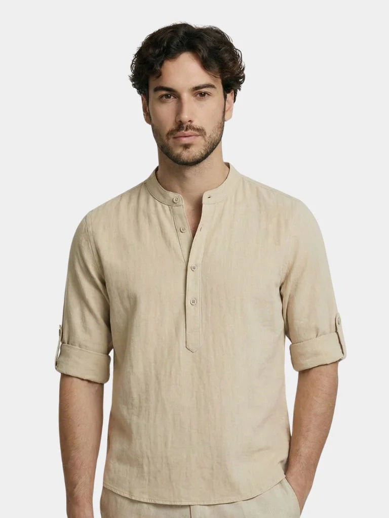 Casual Henley Neck Long Sleeve T-Shirt | Bellmont Society
