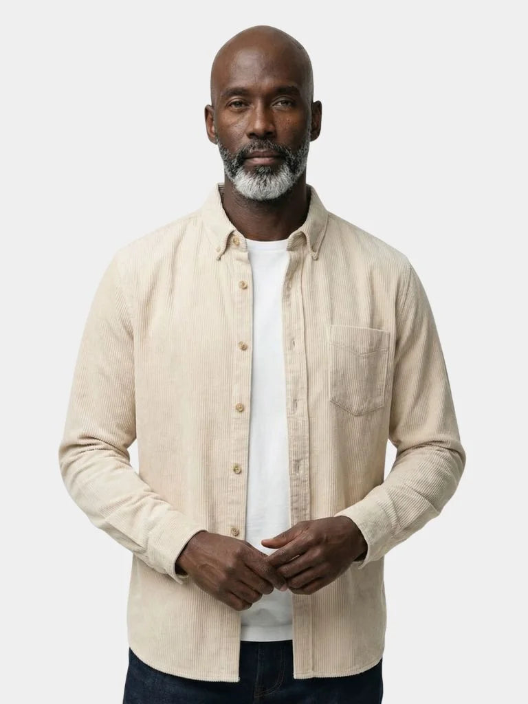 Casual Solid Corduroy Shirt | Bellmont Society