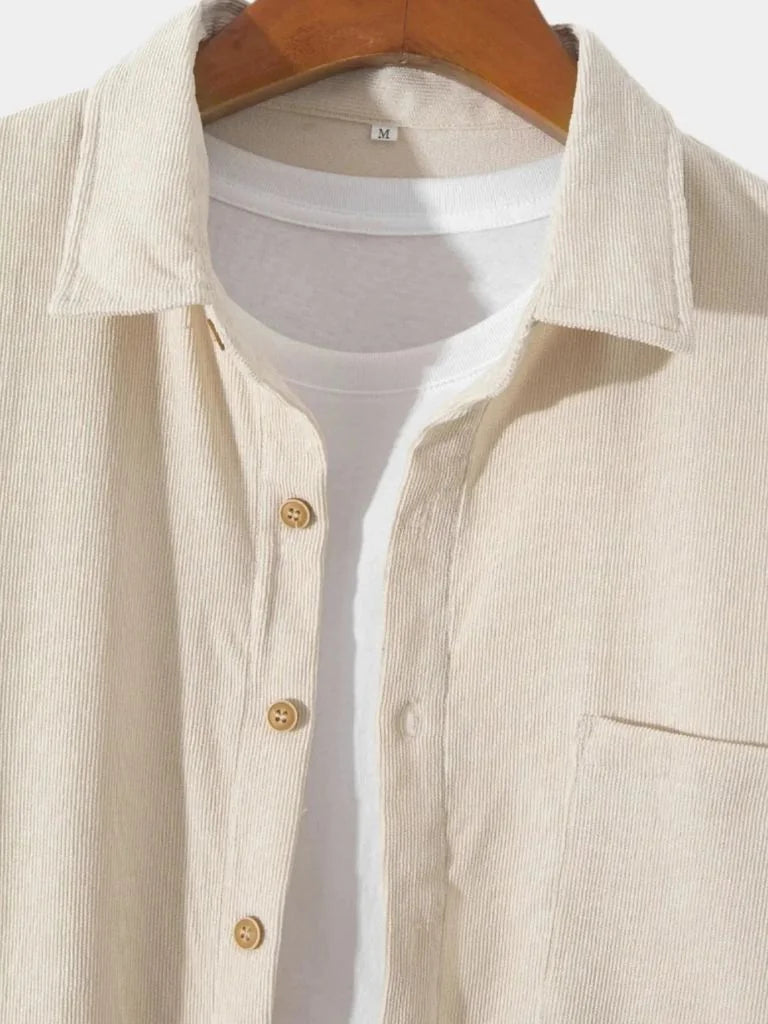 Casual Solid Corduroy Shirt | Bellmont Society