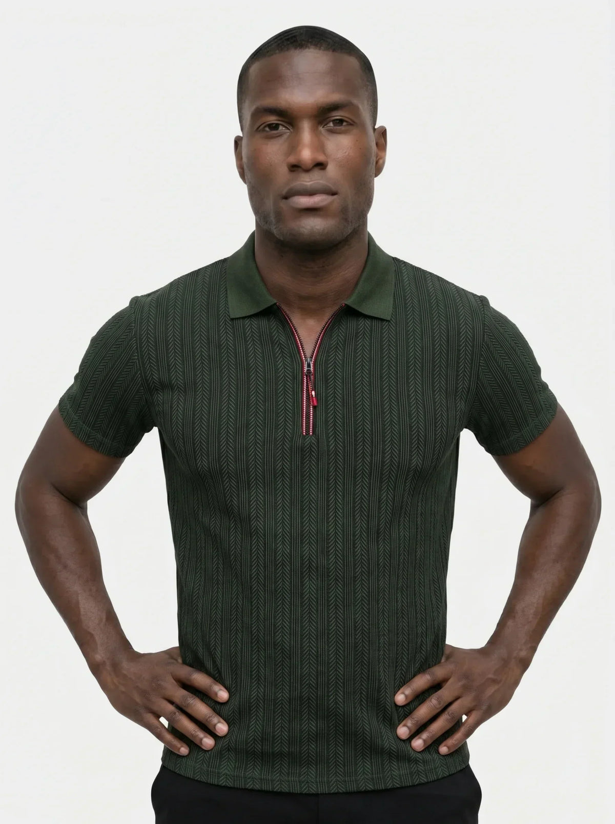 Cavalière Textured Quarter Zip Polo | Bellmont Society