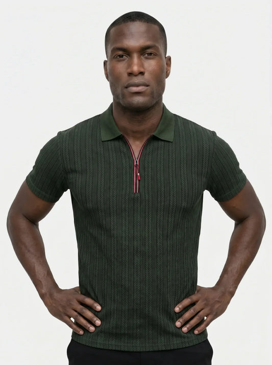 Cavalière Textured Quarter Zip Polo | Bellmont Society