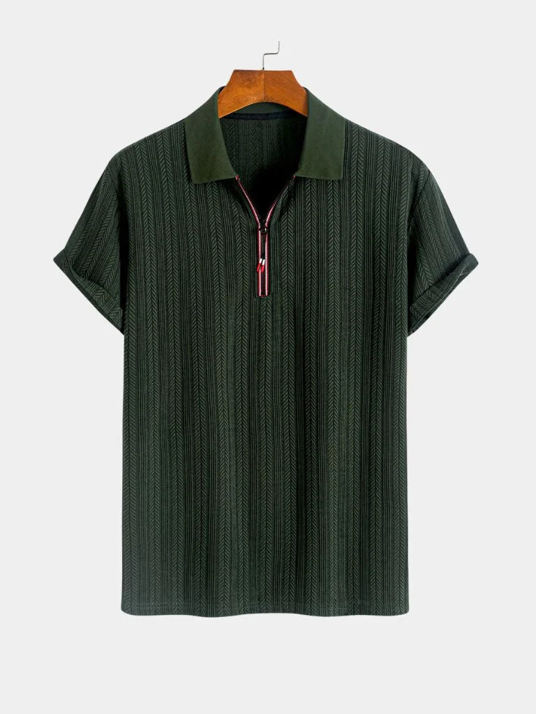 Cavalière Textured Quarter Zip Polo | Bellmont Society