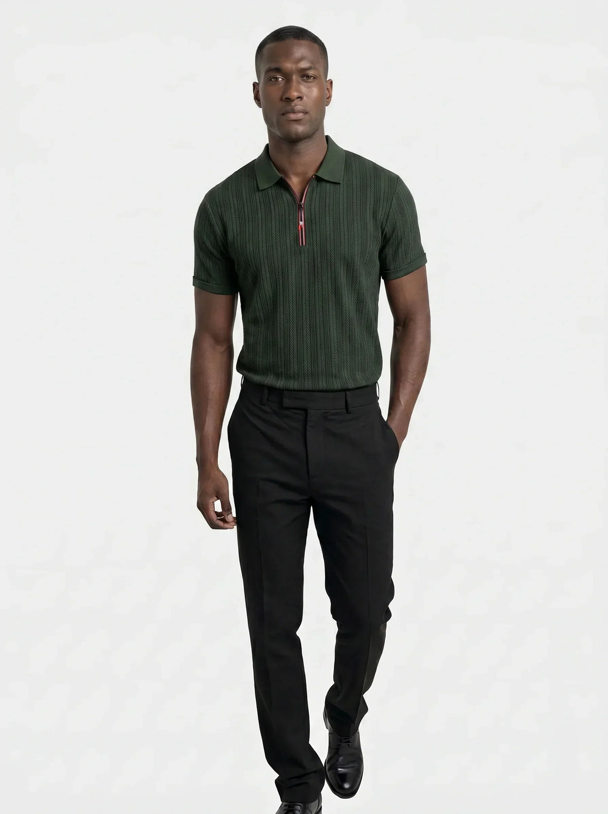 Cavalière Textured Quarter Zip Polo | Bellmont Society