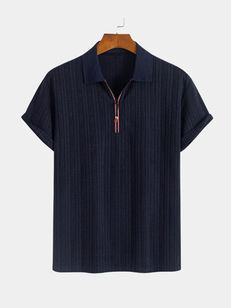 Cavalière Textured Quarter Zip Polo | Bellmont Society