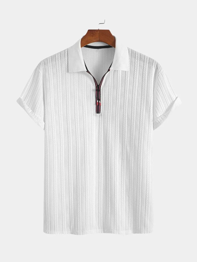 Cavalière Textured Quarter Zip Polo | Bellmont Society