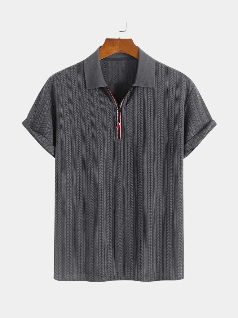 Cavalière Textured Quarter Zip Polo | Bellmont Society
