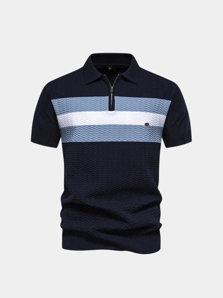 Classic Fit Quarter Zip Business Casual Short Sleeves Polo | Bellmont Society
