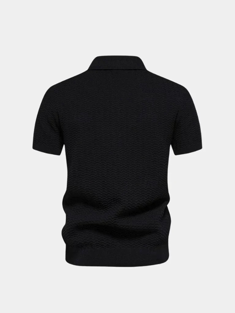 Classic Fit Quarter Zip Business Casual Short Sleeves Polo | Bellmont Society