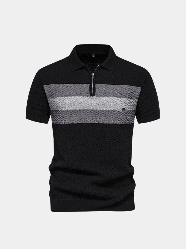 Classic Fit Quarter Zip Business Casual Short Sleeves Polo | Bellmont Society