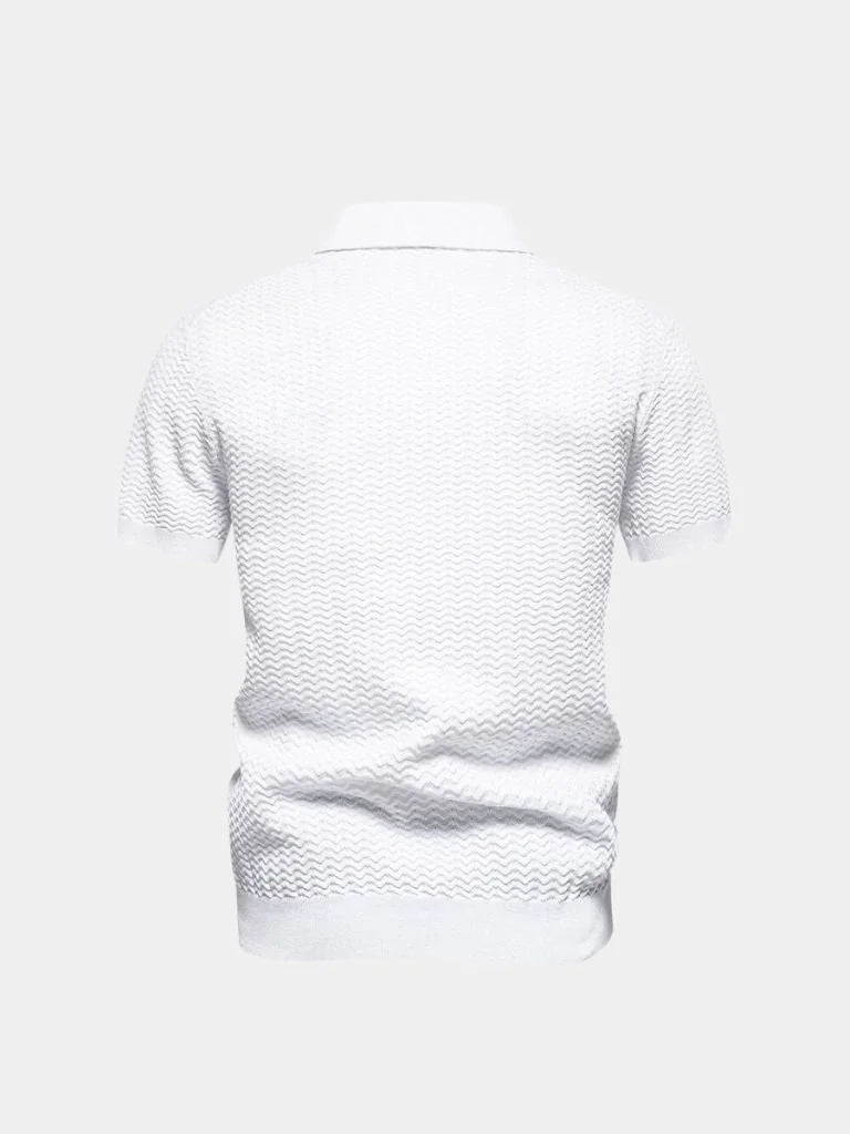 Classic Fit Quarter Zip Business Casual Short Sleeves Polo | Bellmont Society