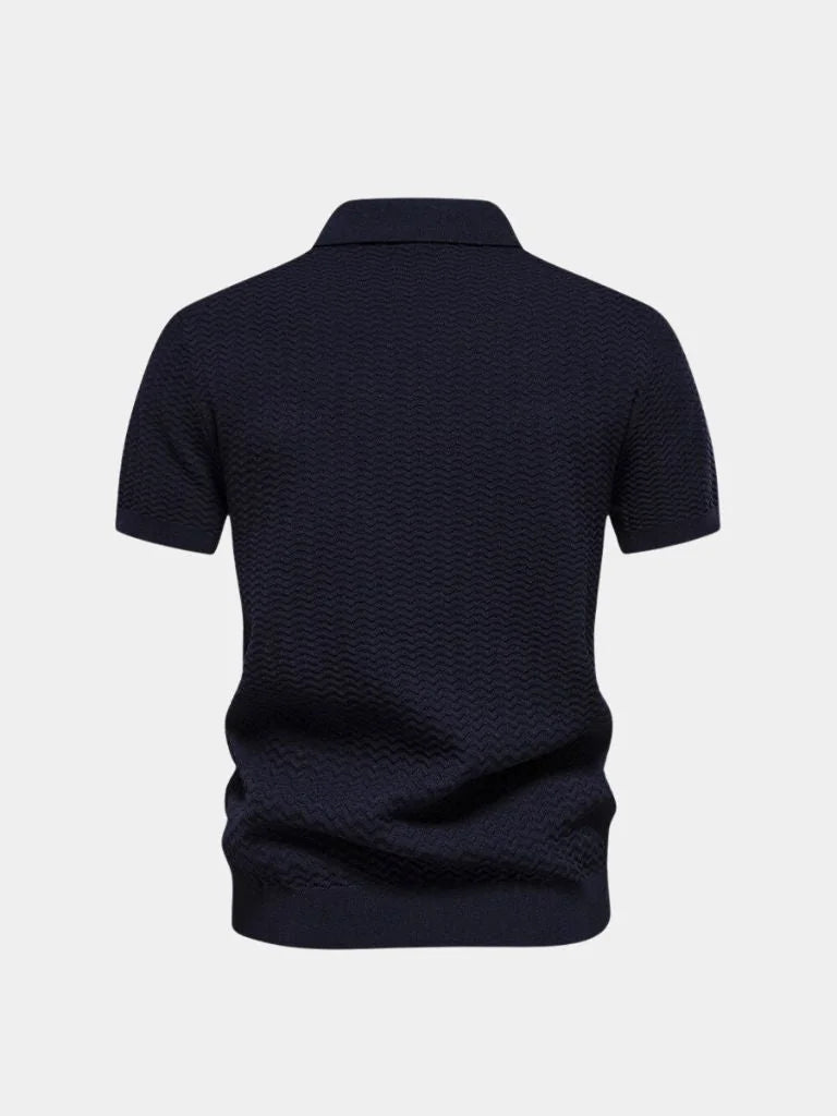Classic Fit Quarter Zip Business Casual Short Sleeves Polo | Bellmont Society