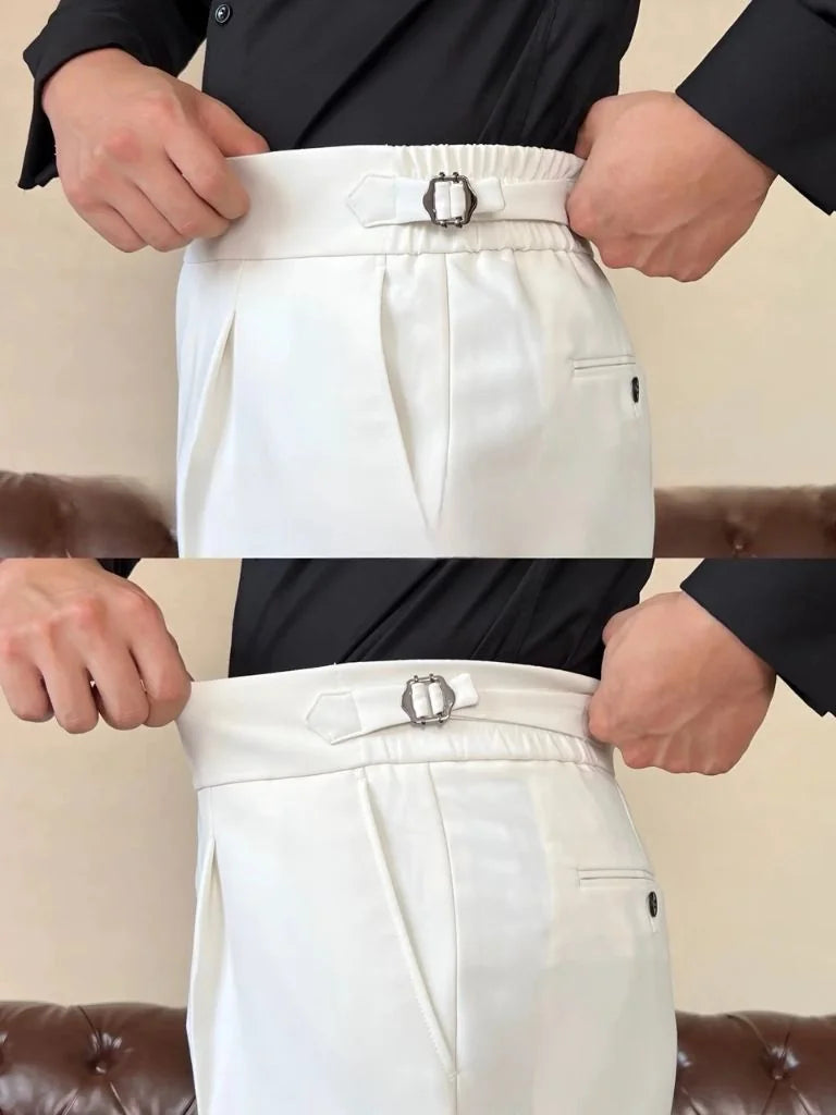 Classic Italy Sidetab Elastic Trousers | Bellmont Society
