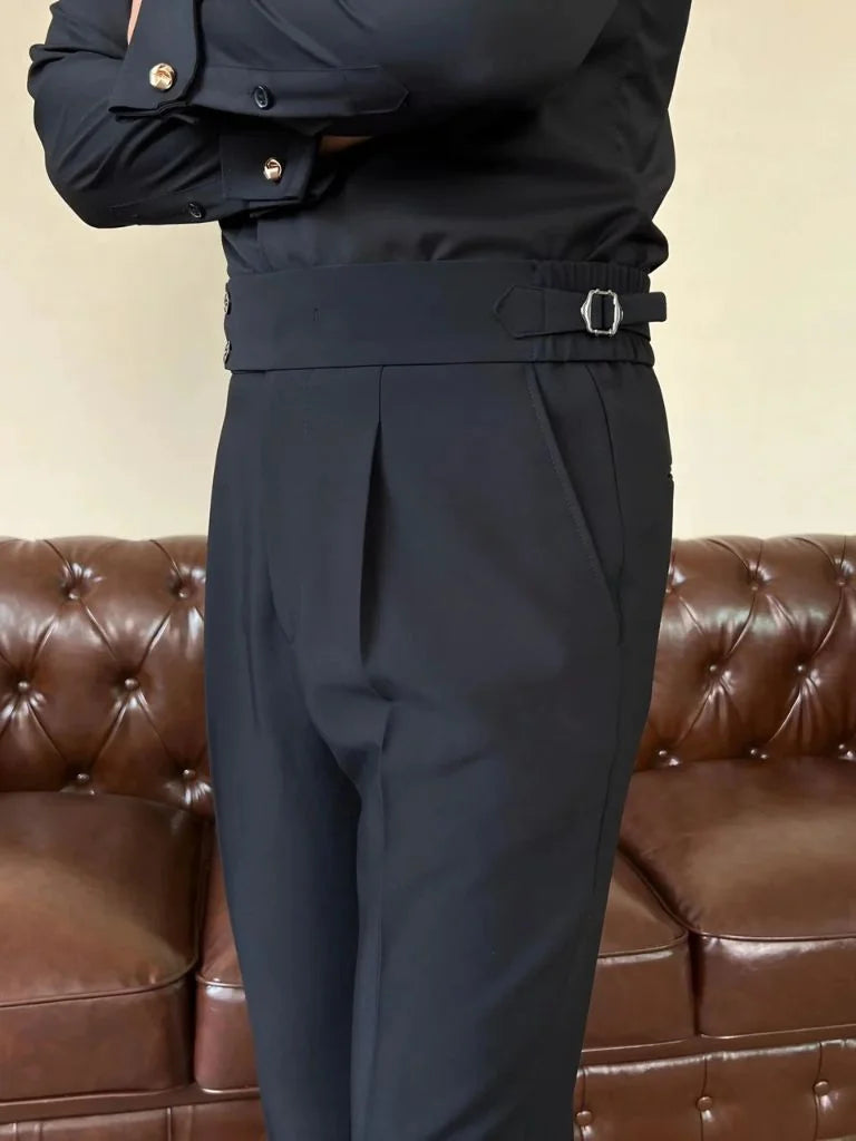 Classic Italy Sidetab Elastic Trousers | Bellmont Society