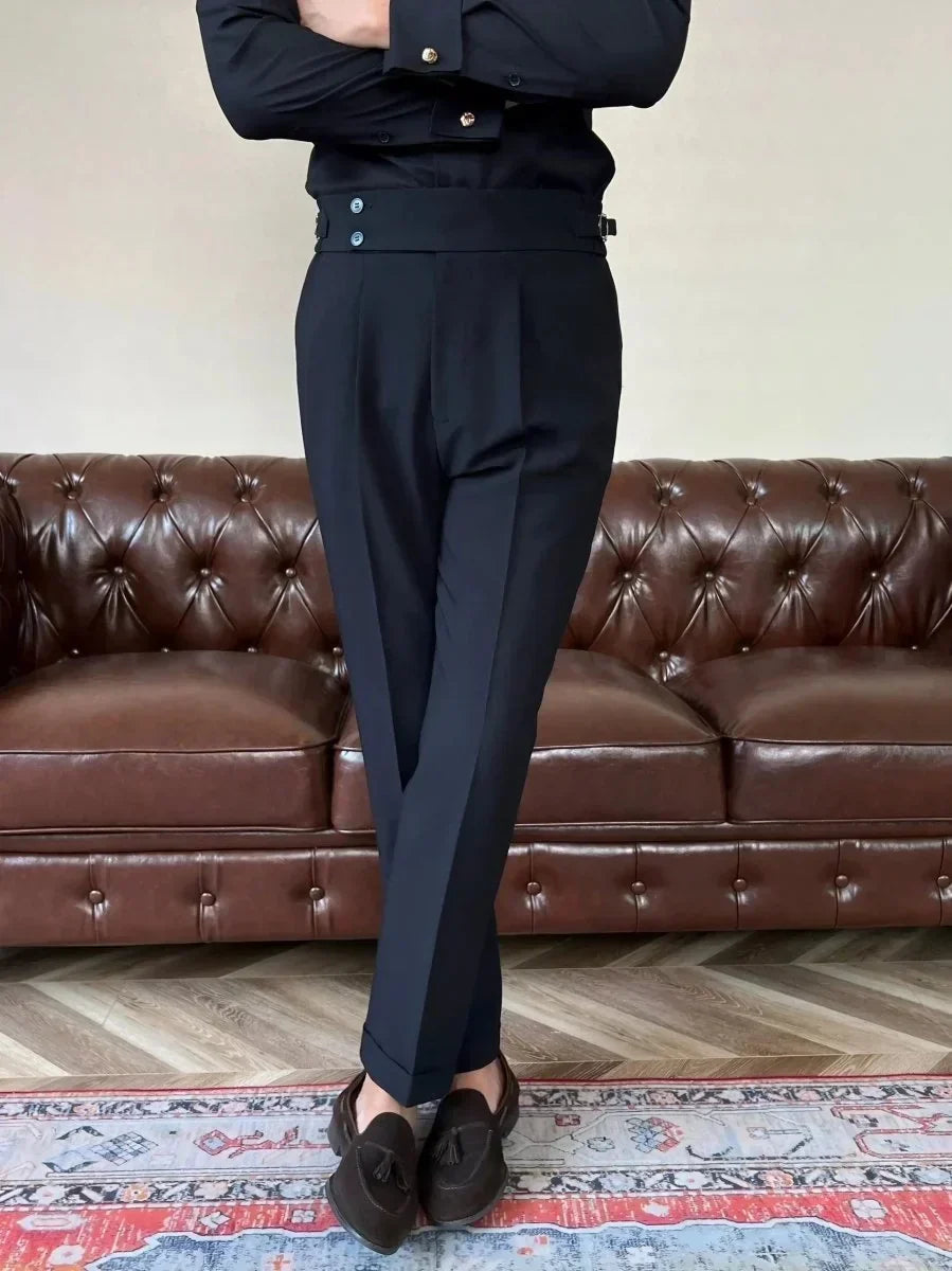 Classic Italy Sidetab Elastic Trousers | Bellmont Society