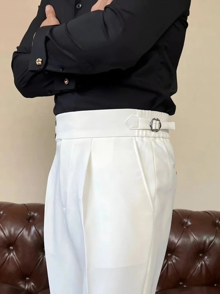Classic Italy Sidetab Elastic Trousers | Bellmont Society