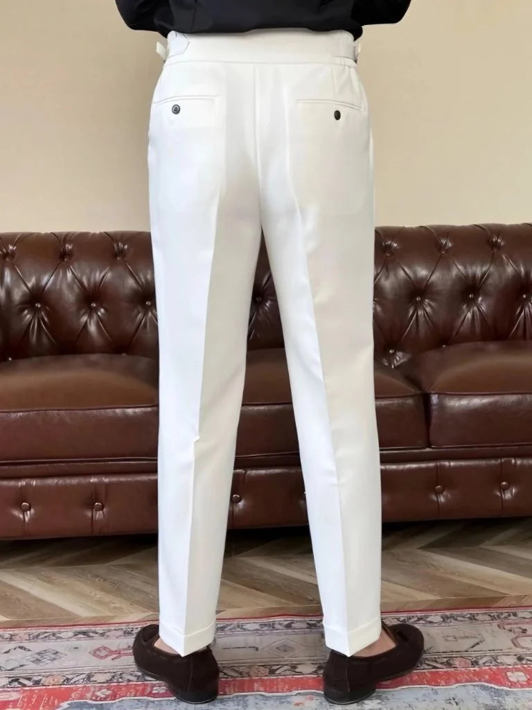 Classic Italy Sidetab Elastic Trousers | Bellmont Society