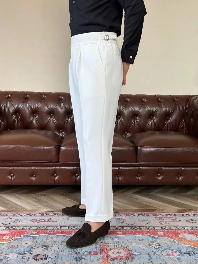 Classic Italy Sidetab Elastic Trousers | Bellmont Society