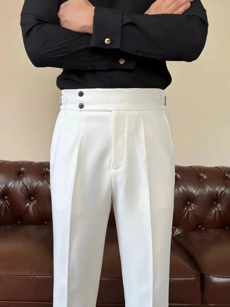 Classic Italy Sidetab Elastic Trousers | Bellmont Society