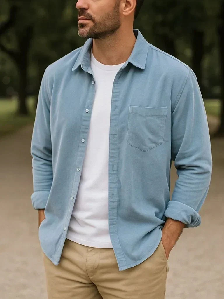 Corduroy Classic Blue Shirt | Bellmont Society