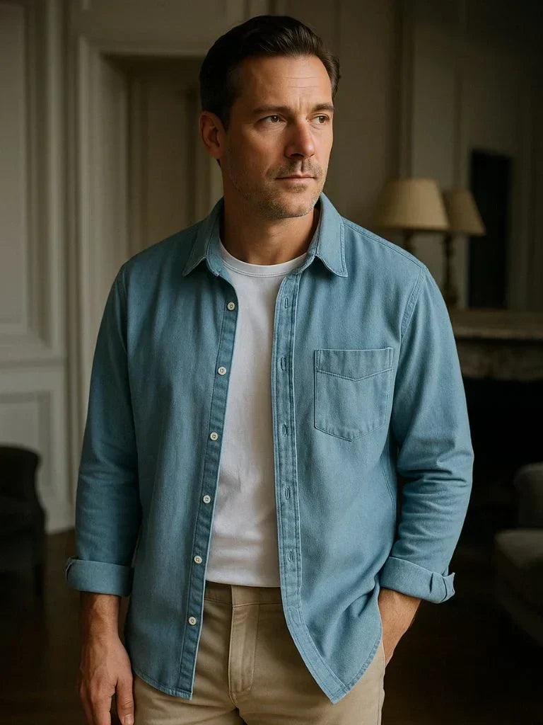 Corduroy Classic Blue Shirt | Bellmont Society