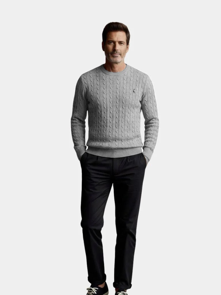 Cotton  Crew Neck Pullover Sweater | Bellmont Society