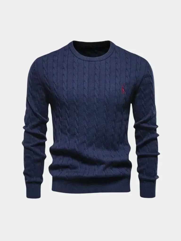 Cotton  Crew Neck Pullover Sweater | Bellmont Society