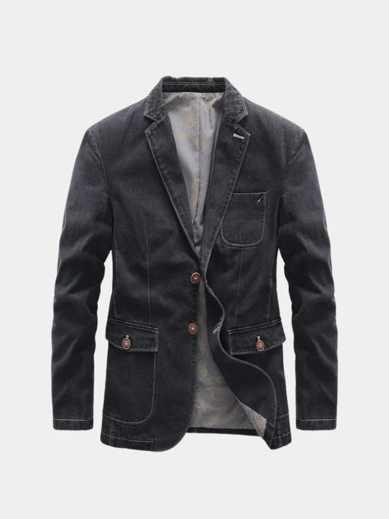Denim Covenant Blazer Jacket | Bellmont Society
