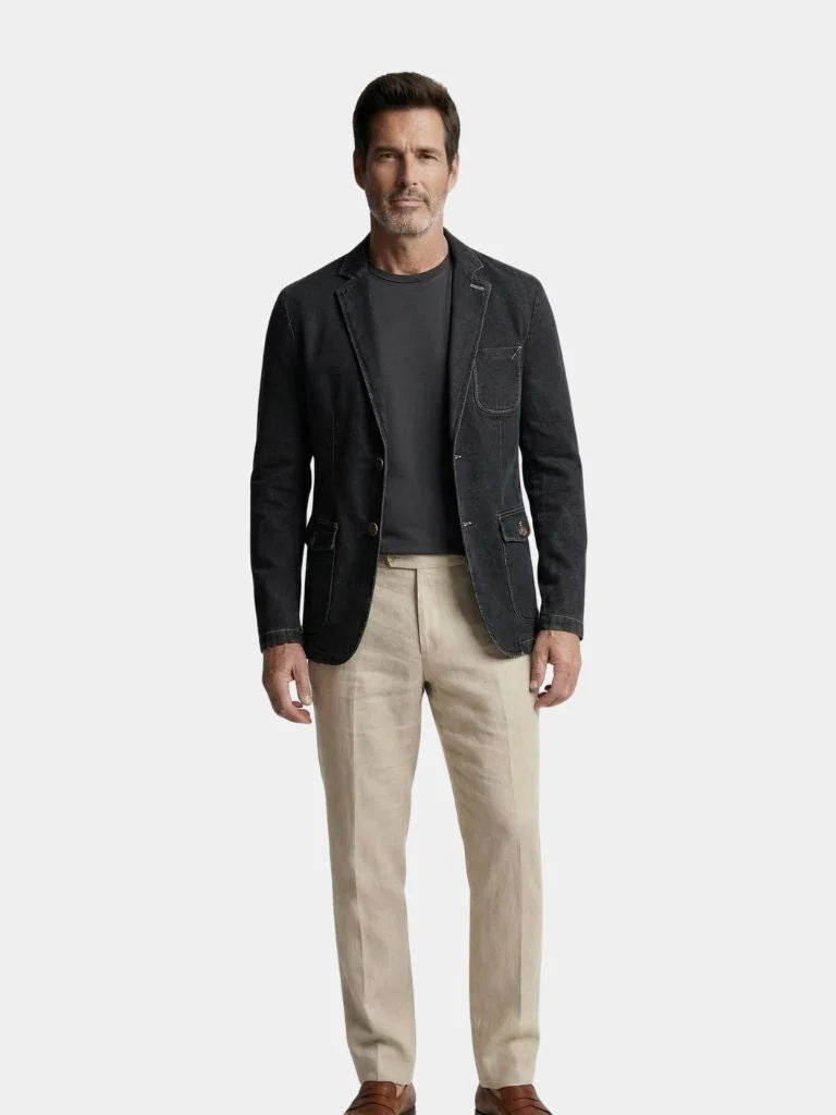 Denim Covenant Blazer Jacket | Bellmont Society